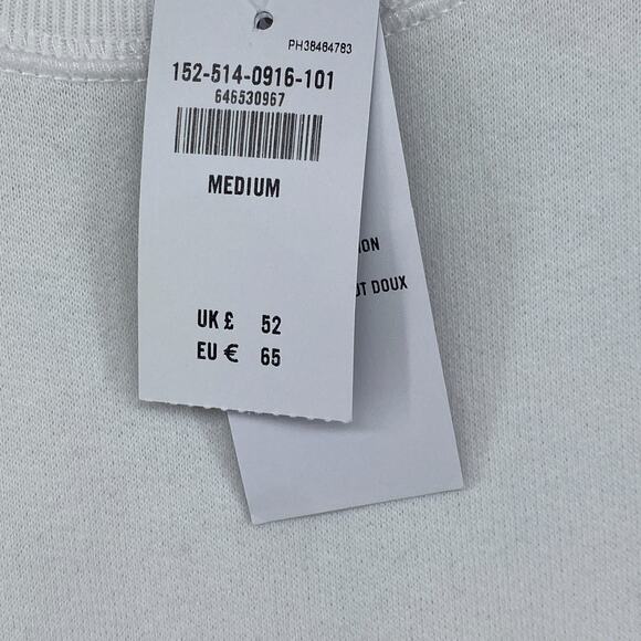 ABERCROMBIE & FITCH Sweatshirt Womens M Fleece Soft A&F Side Zip Slit White NEW - Picture 11 of 15